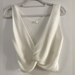 Cropped crochet knot tank